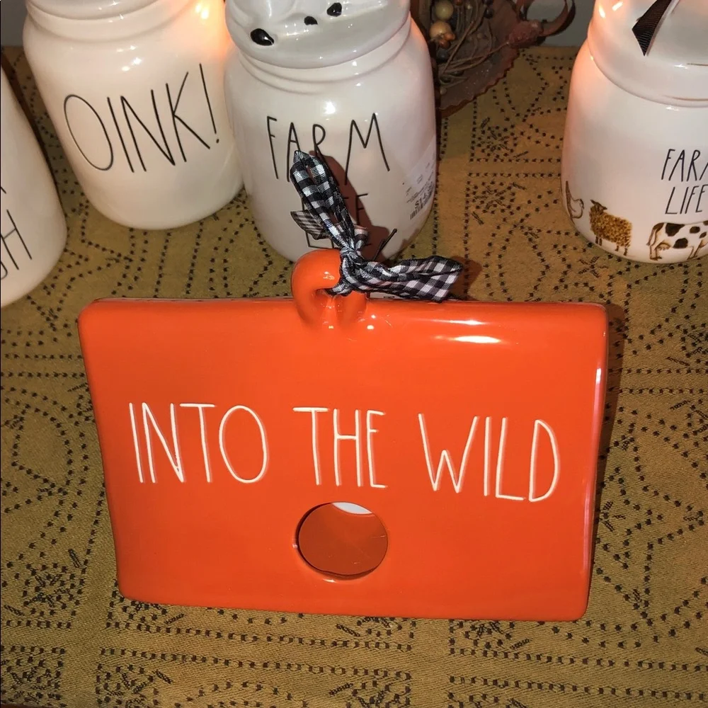 Rae Dunn INTO THE WILD Tent Shaped Birdhouse Orange
